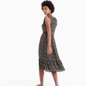J. Crew Black Floral Midi Dress